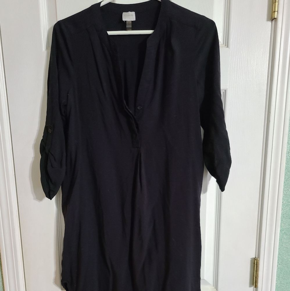 Thin casual black dress